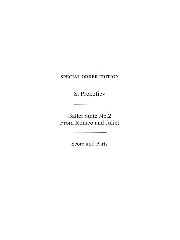 Two Dances From Romeo And Juliet Ballet Suite No.2